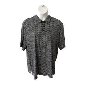 PERRY ELLIS, SIZE 2X, BLACK FLORAL TUNIC, SHORT SLEEVE